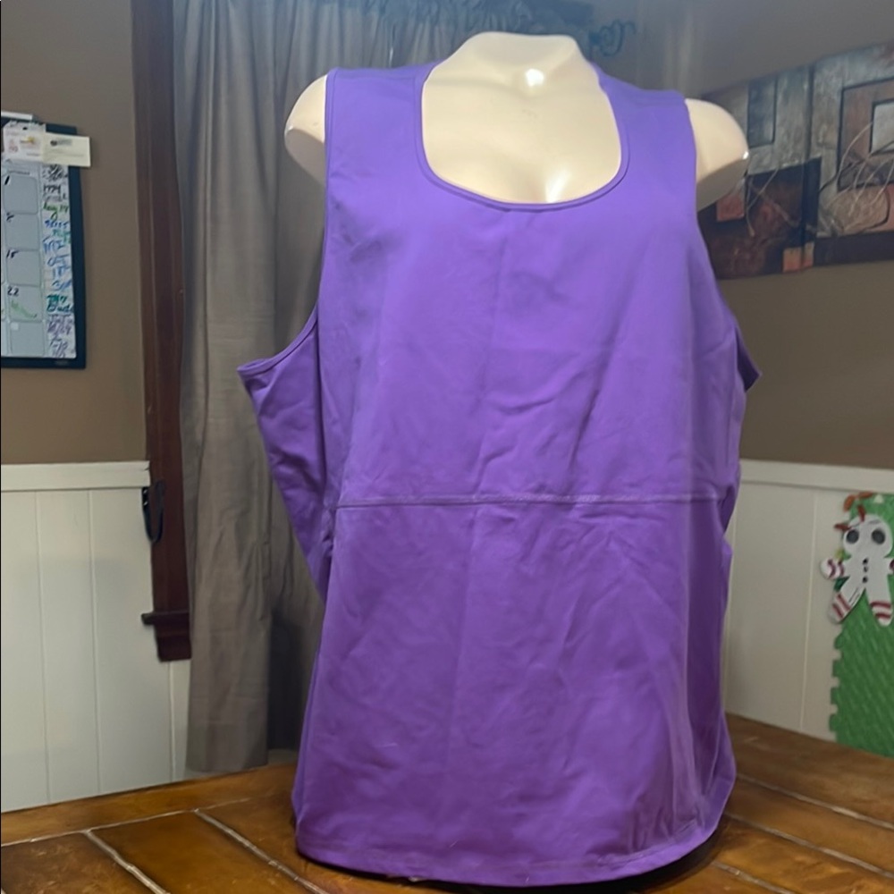Lands End Vibrant Purple Boxy Tank Top with Scoop Neckline size 3x